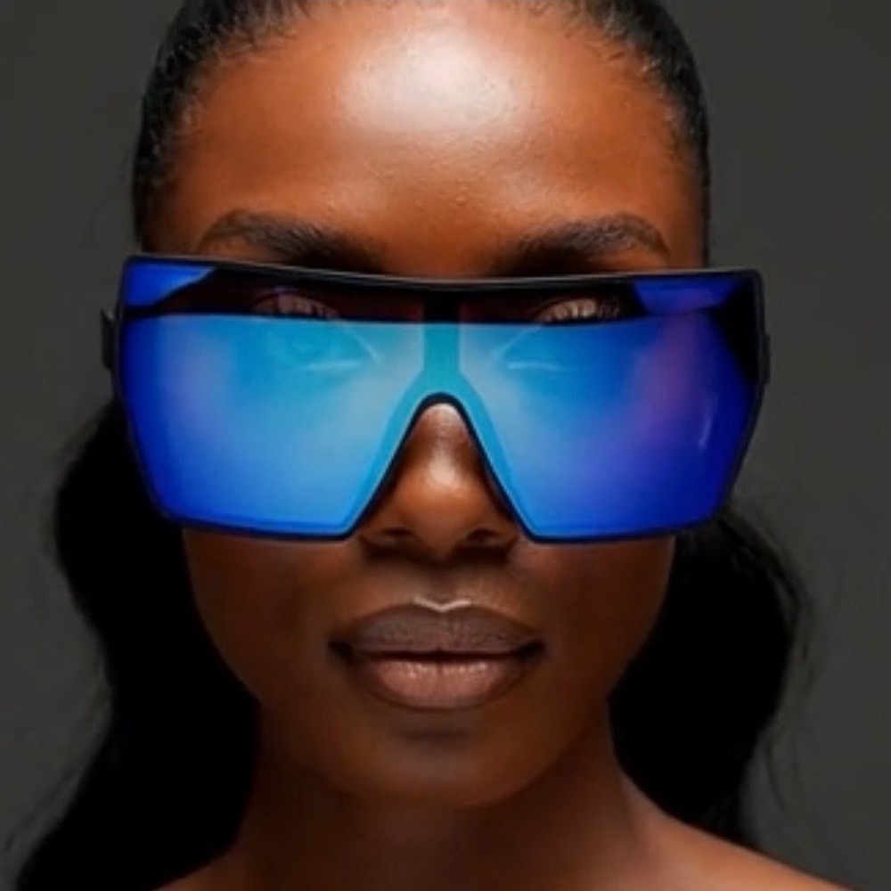 Shield Sunglasses Mirrored Lens Visor Flat Top Futuristic Fashion Shades Lentes‎